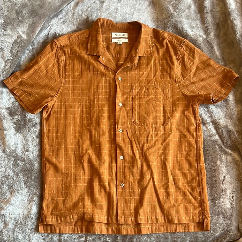 Madewell Brown/Orange Checkered Shirt